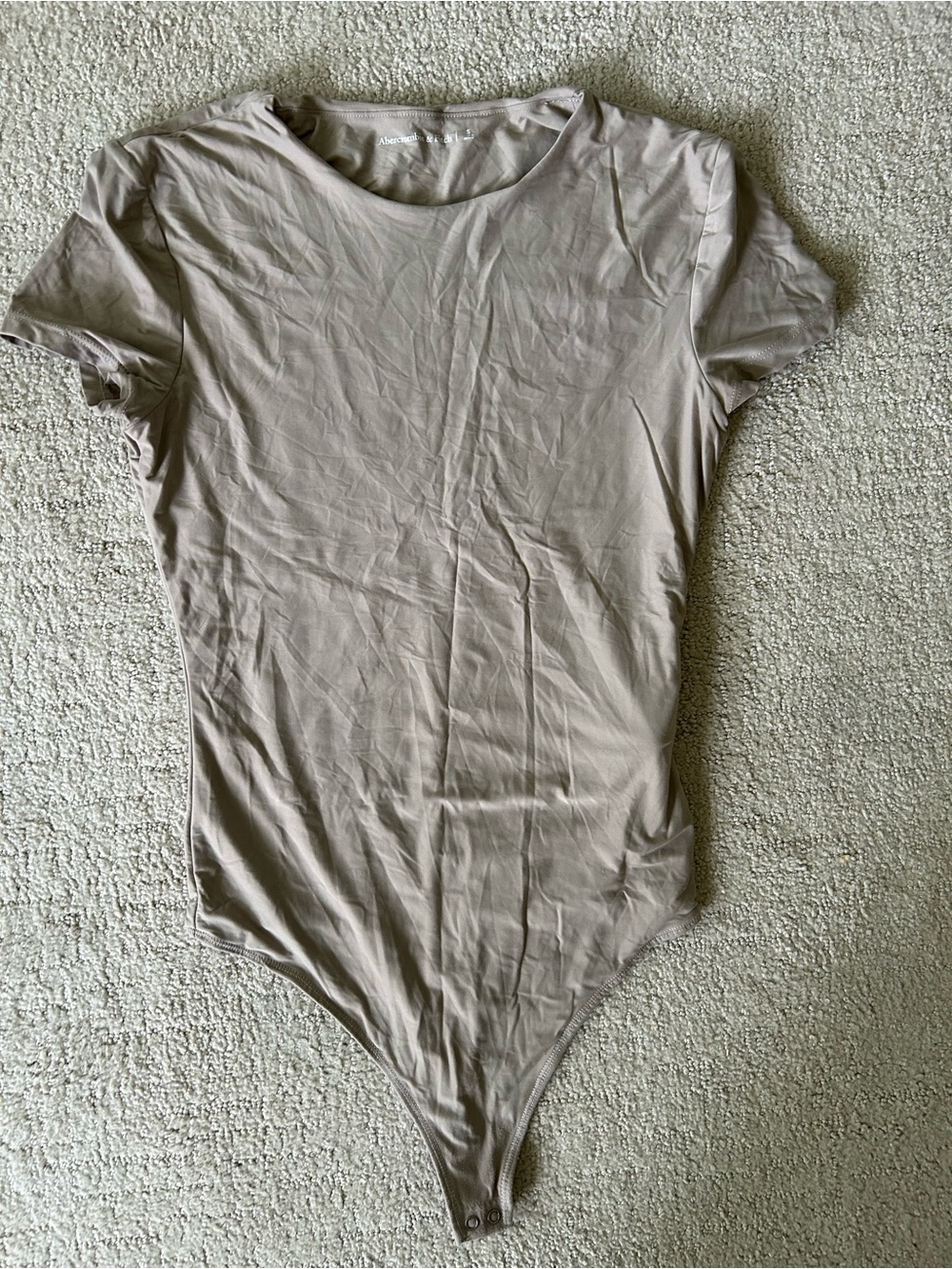 Abercrombie & Fitch Women's Short Sleeve Bodysuit small tan neutral